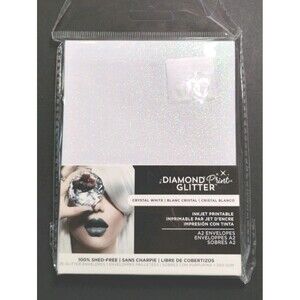 Harmony Paper Inkjet Printable Glitter A2 Envelopes, 20 Pack, Crystal White, NEW